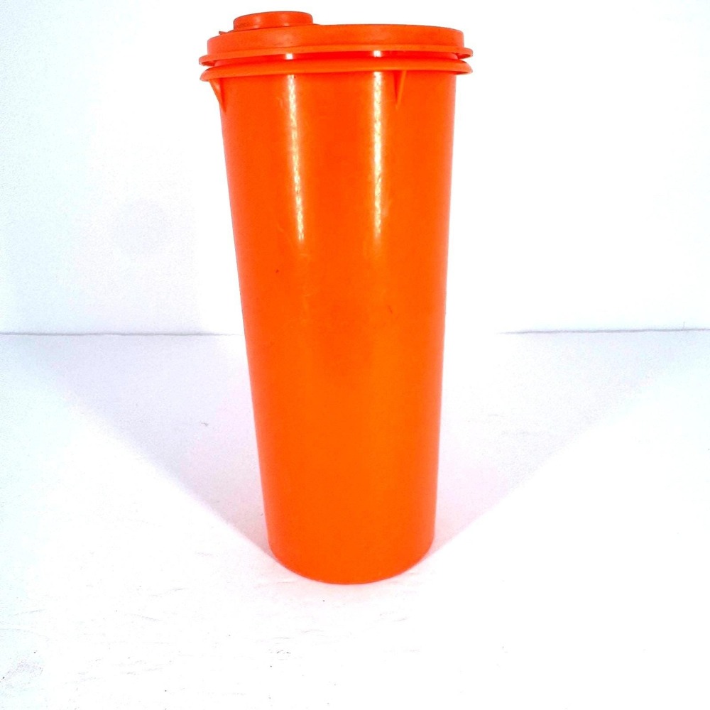 Vintage Tupperware Flip Top Container 1.5 Qt Orange Space Saver USA